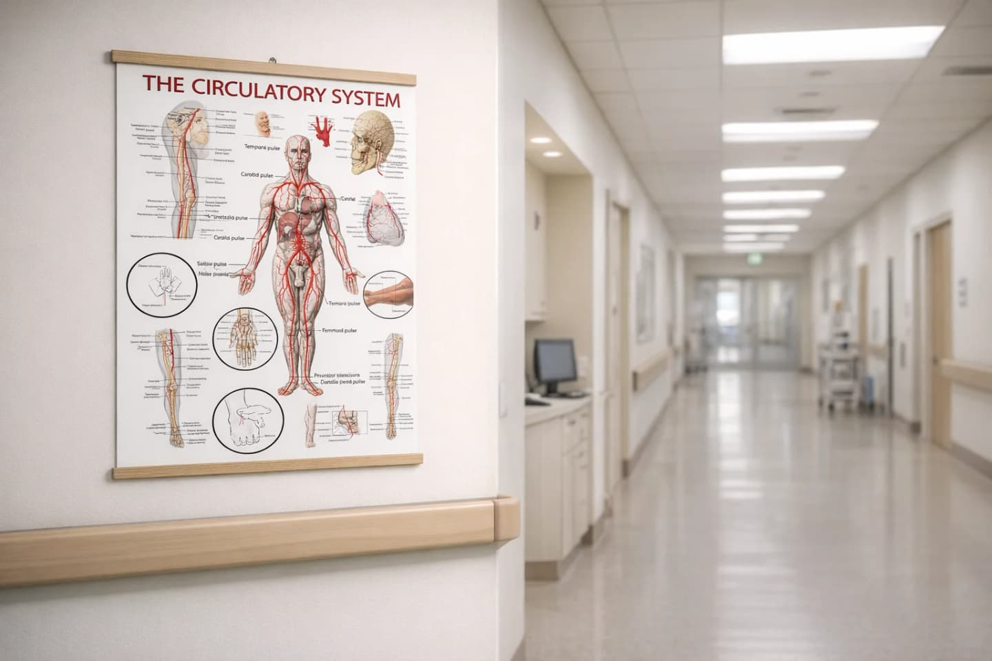 Physiotherapy clinic with anatomical posters