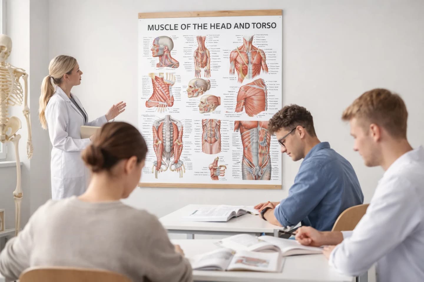 Doctor office with anatomical wall art